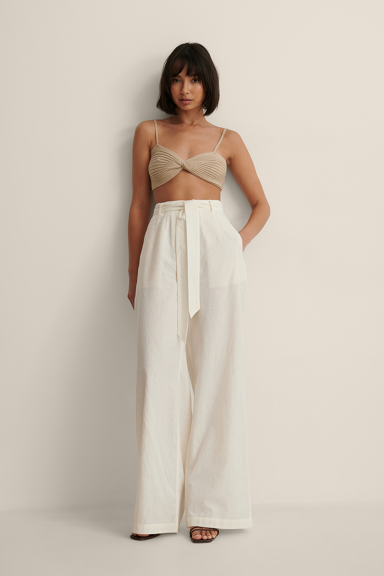 Tie Waist Wide Leg Trousers Outfit.