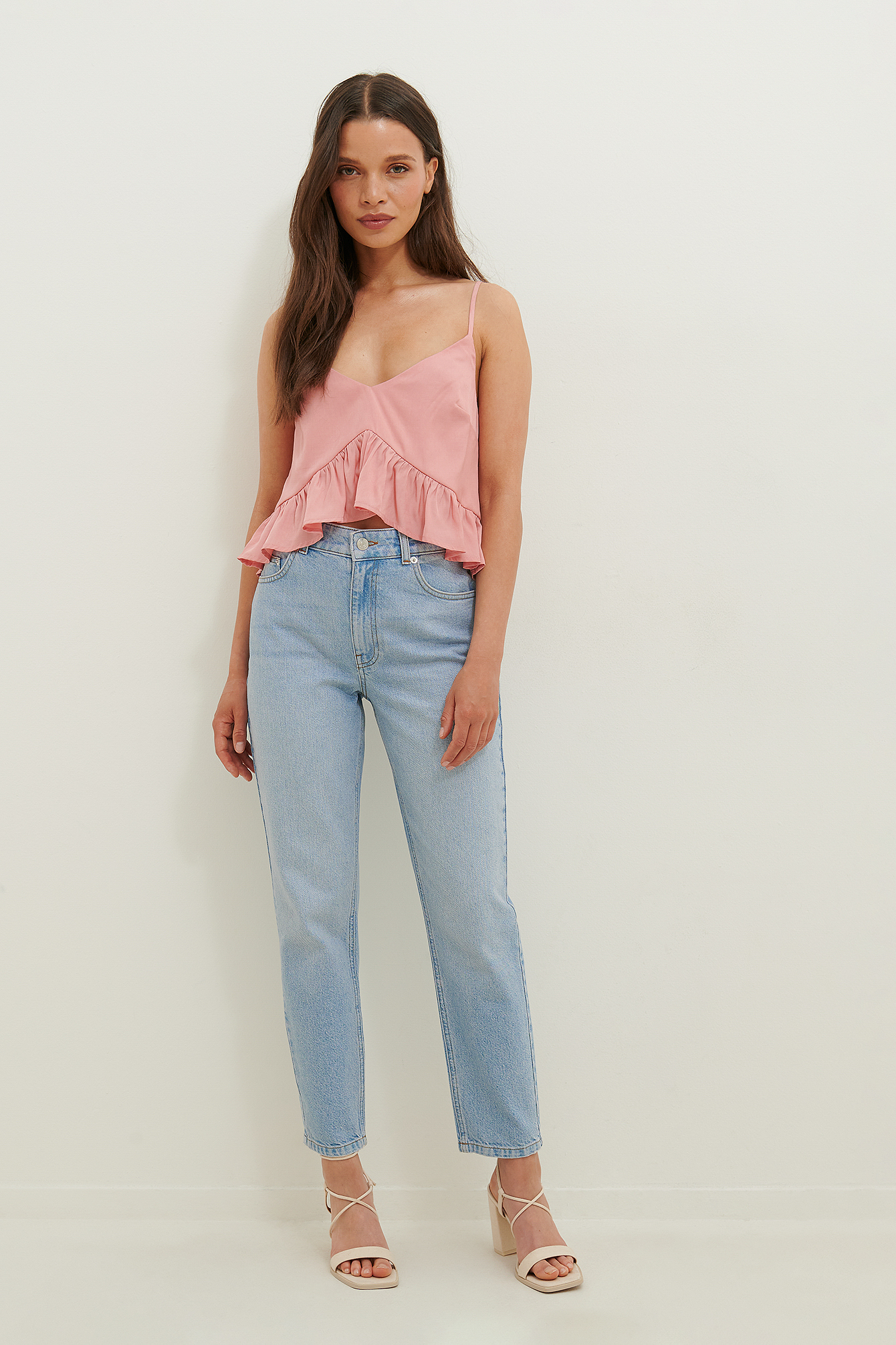 Cropped Frill Top Outfit.