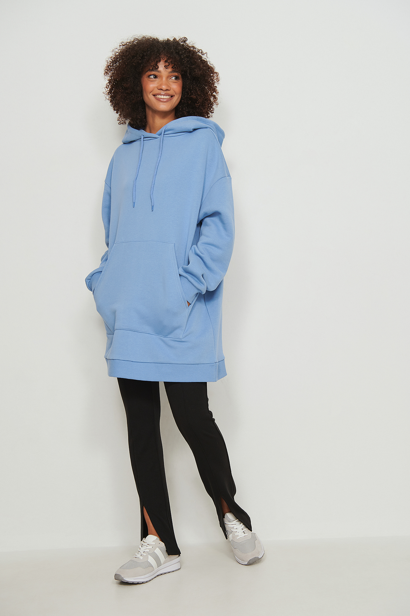 Oversized Long Pocket Hoodie Outfit.