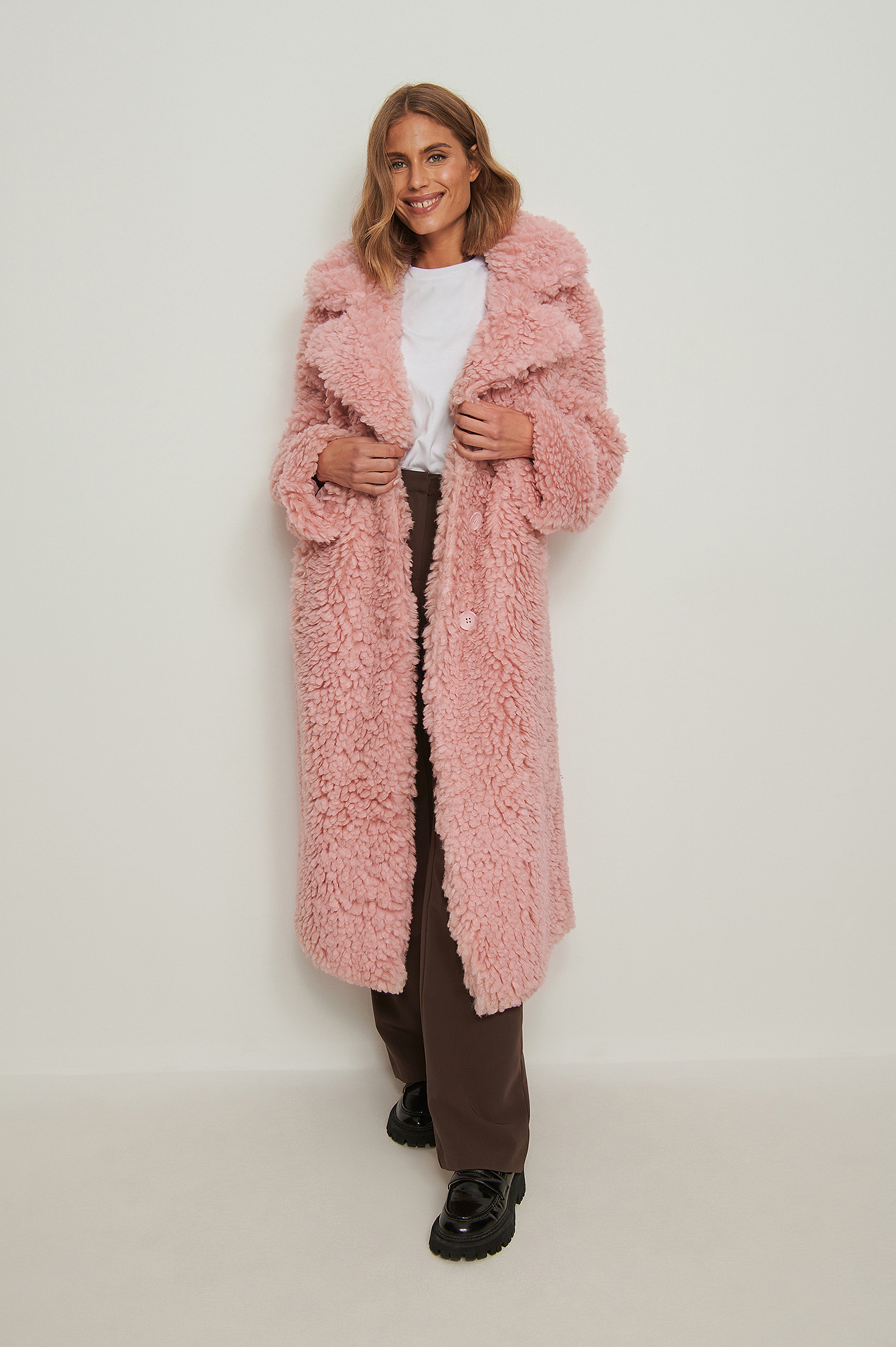 Fluffy Teddy Oversized Coat Outfit.