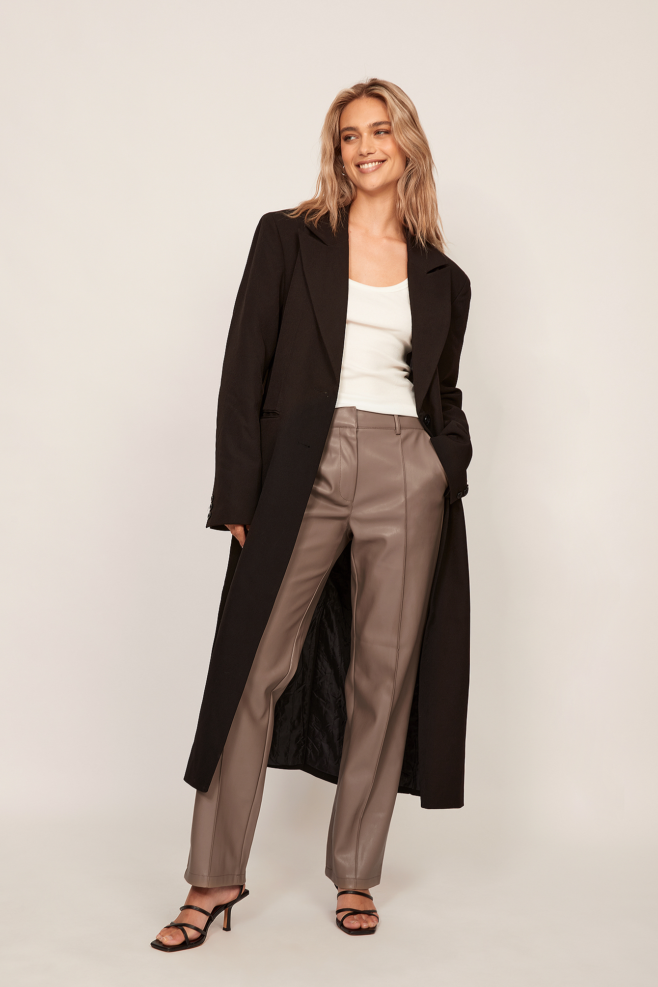 PU Mid Rise Pants Outfit.