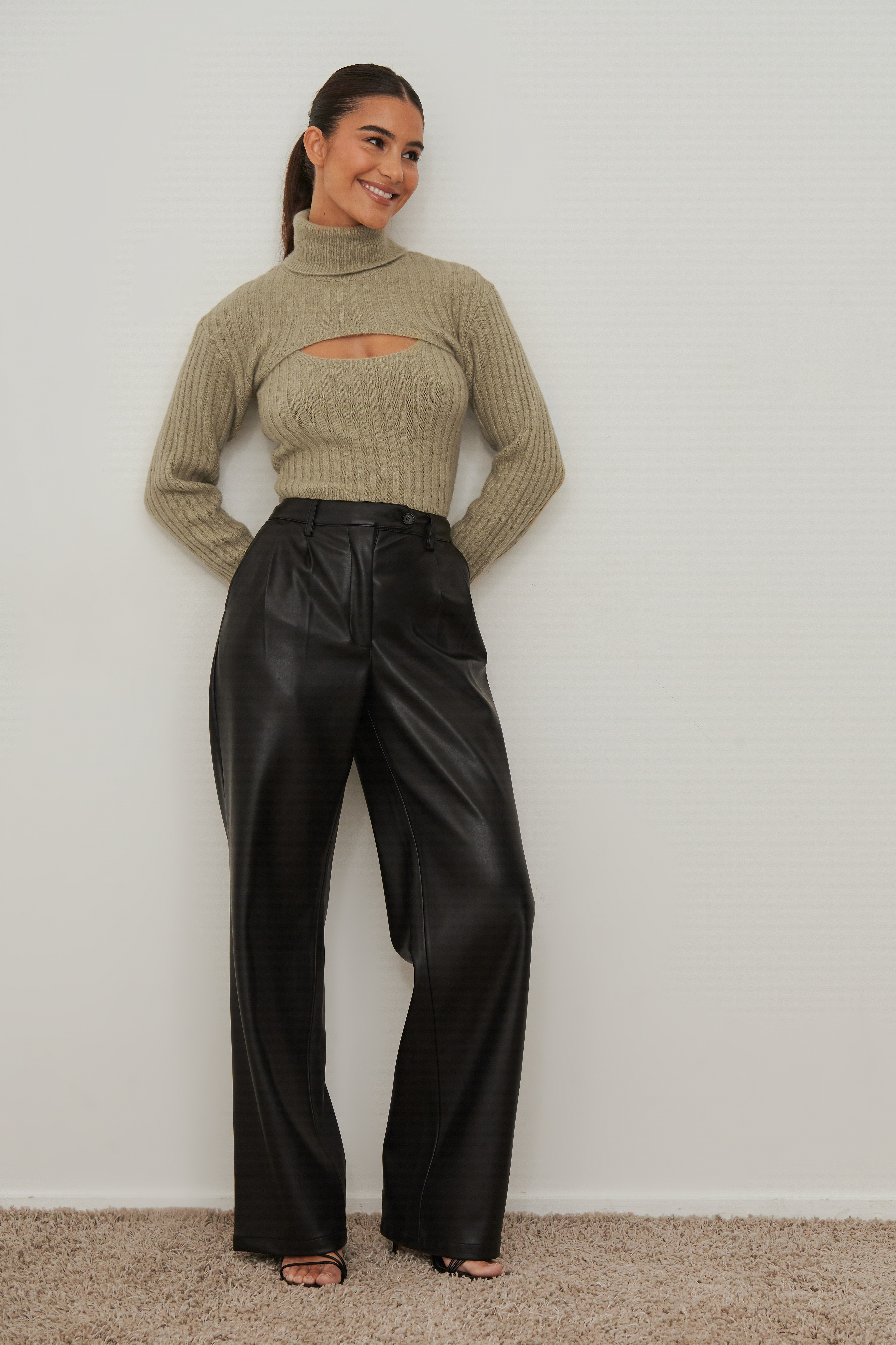 Bolero Knitted Turtle Neck Outfit.