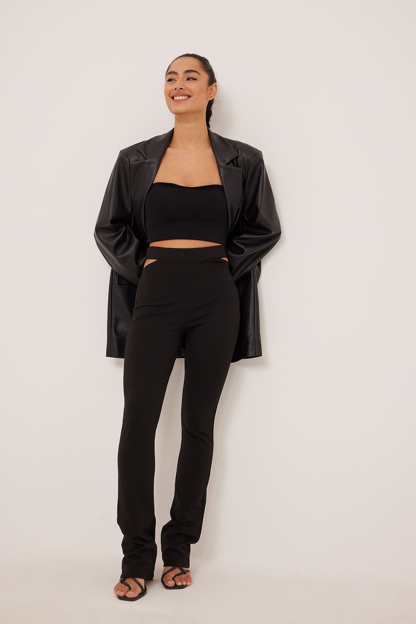 Cut Out Detail Jersey Trousers Outfit.