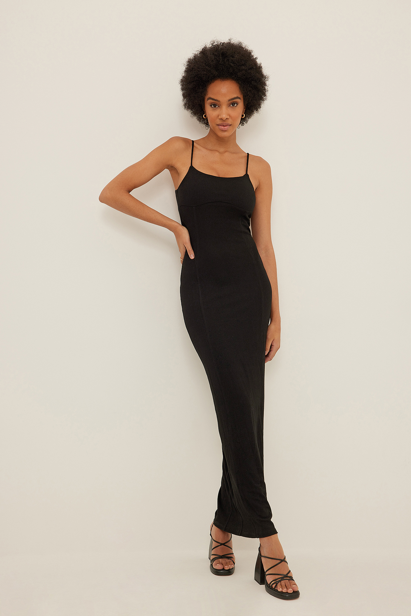 Robe ajustée à double couture Noir
