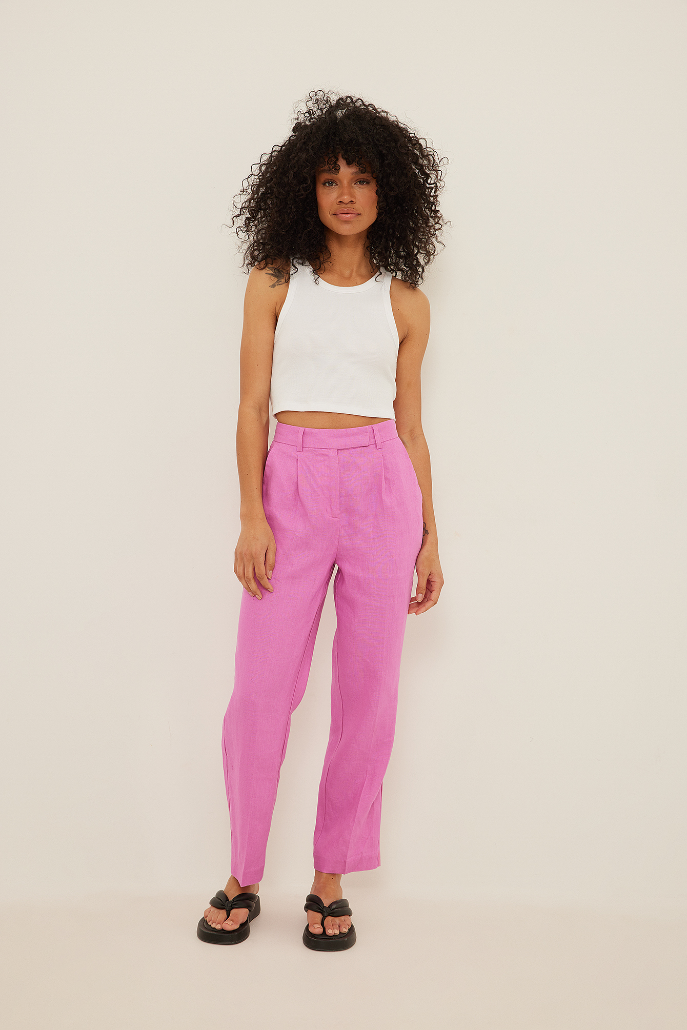 Linen Cropped Pants Outfit.