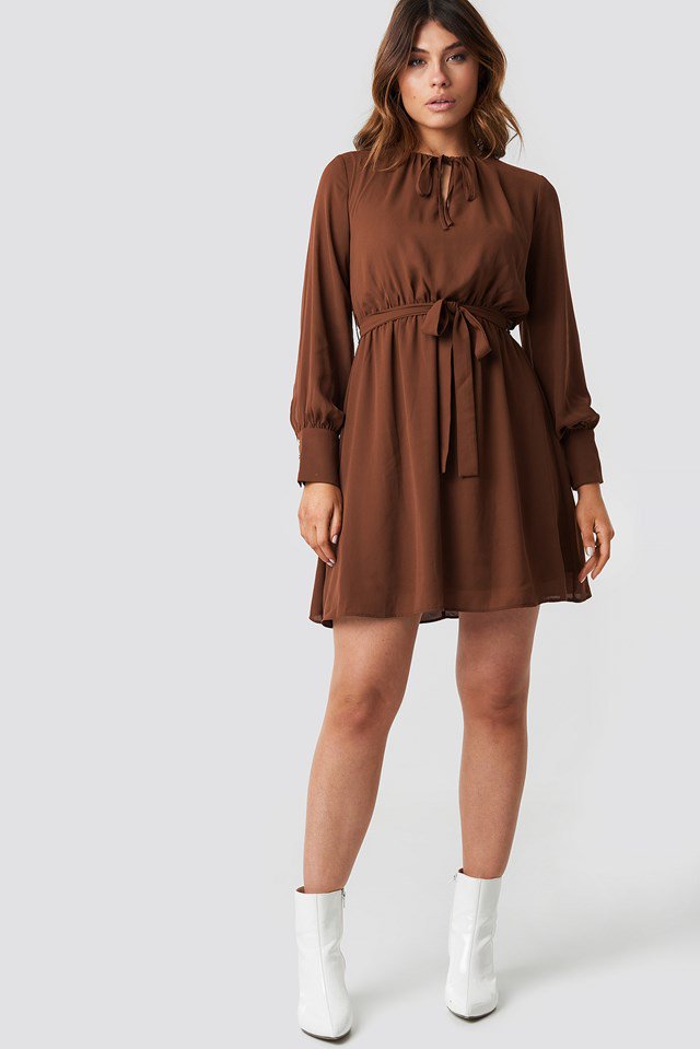 Brown Mini Dress Outfit