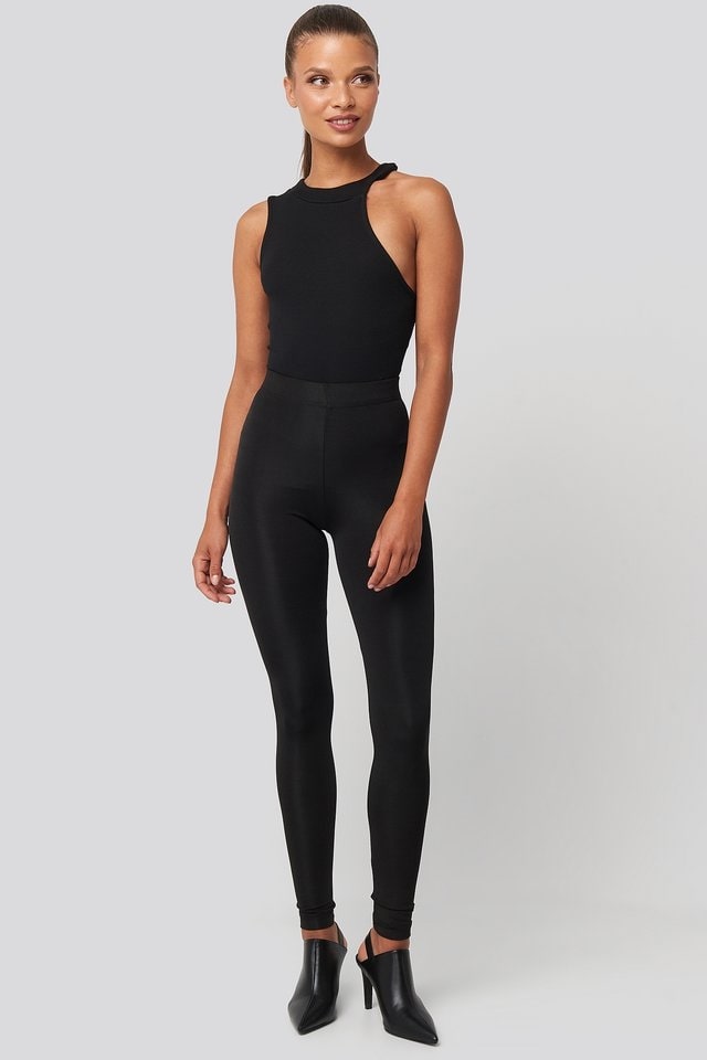 Shiny Leggings Noir | na-kd.fr