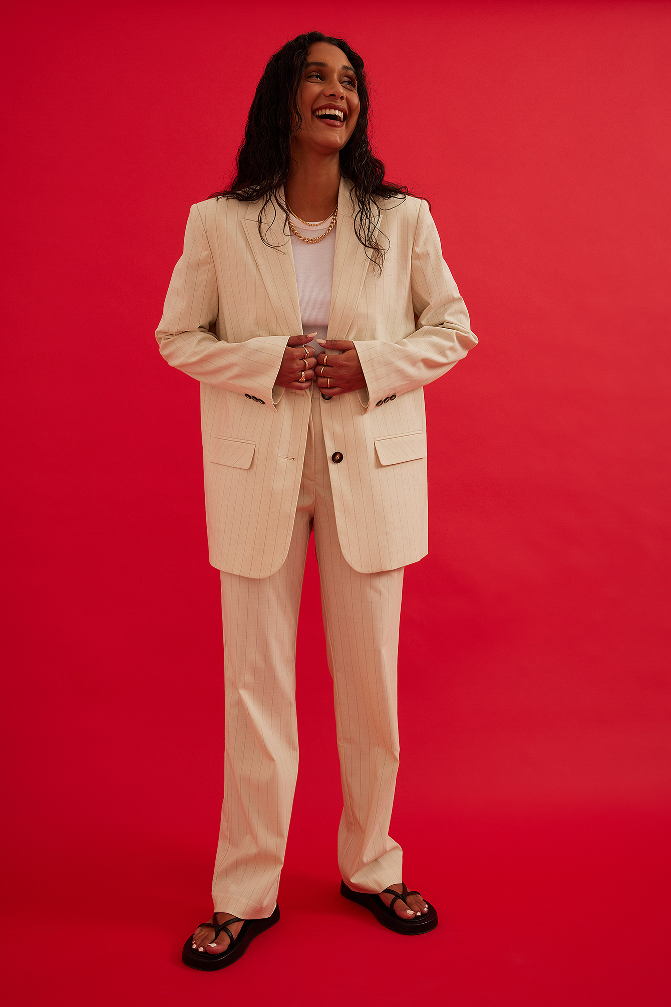 pantalon tailleur rayé