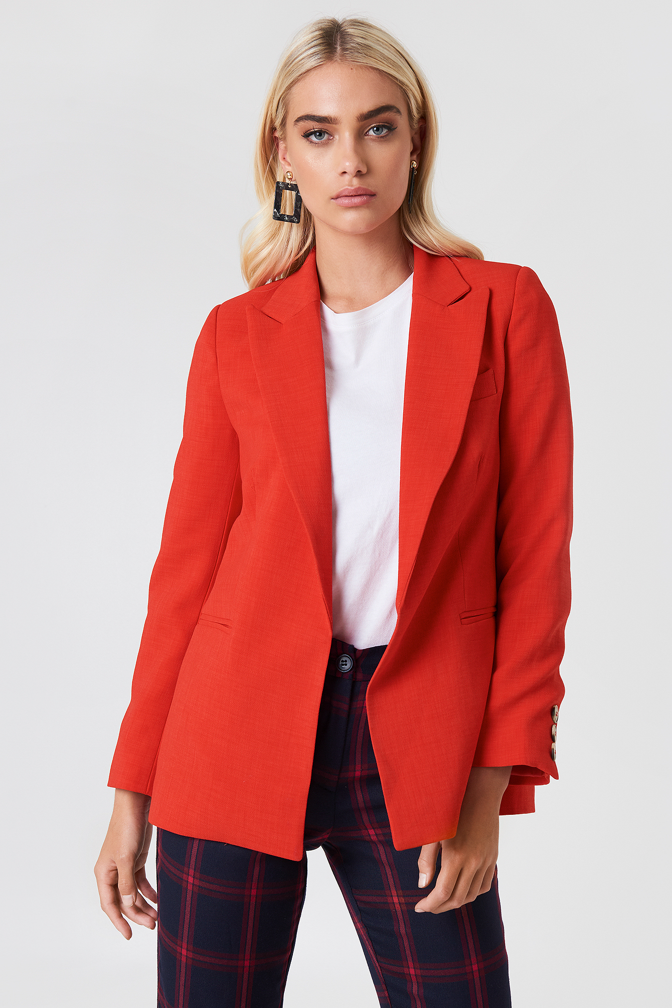 Red Trendyol Buttoned Sleeve Jacket