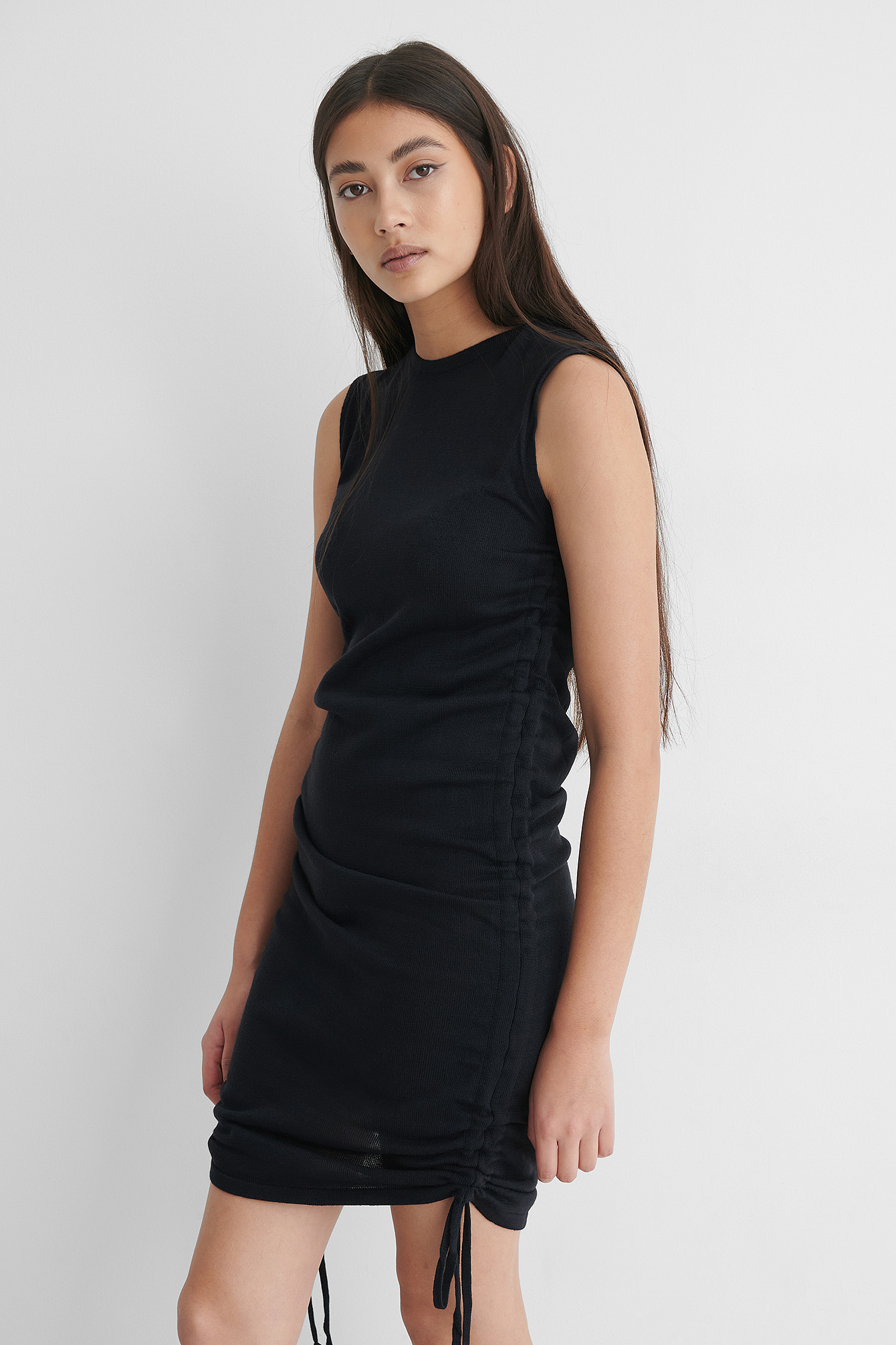 Navy Mini Robe À Cordon