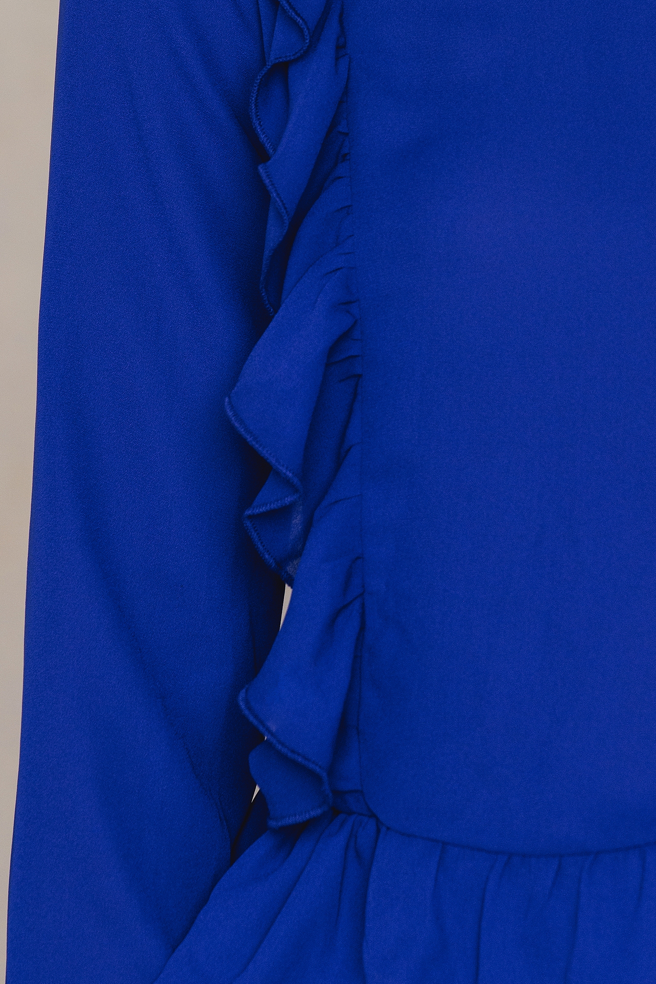 Royal Blue Frill Front Blouse