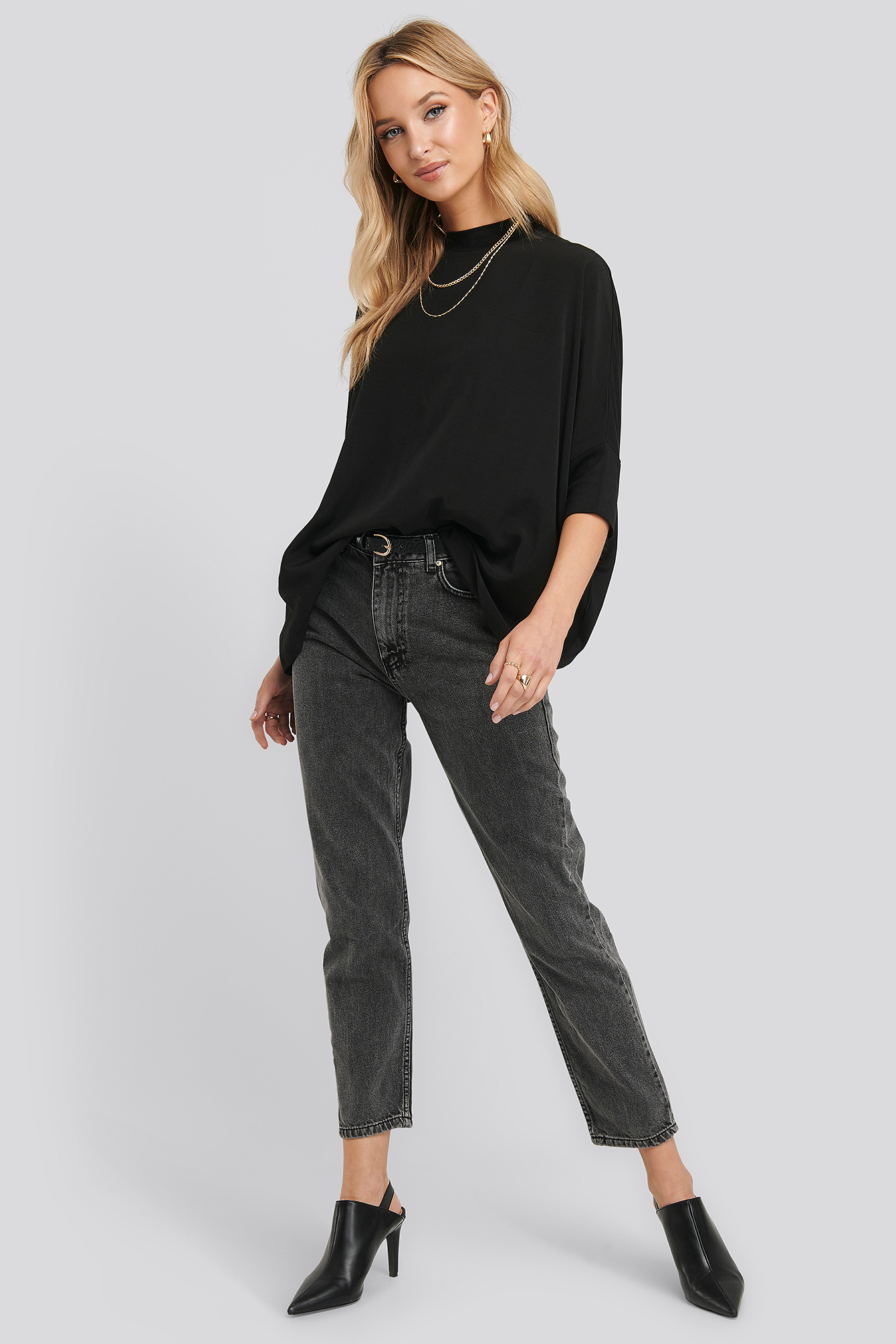 Anthracite Trendyol Normal Waist Mom Jeans
