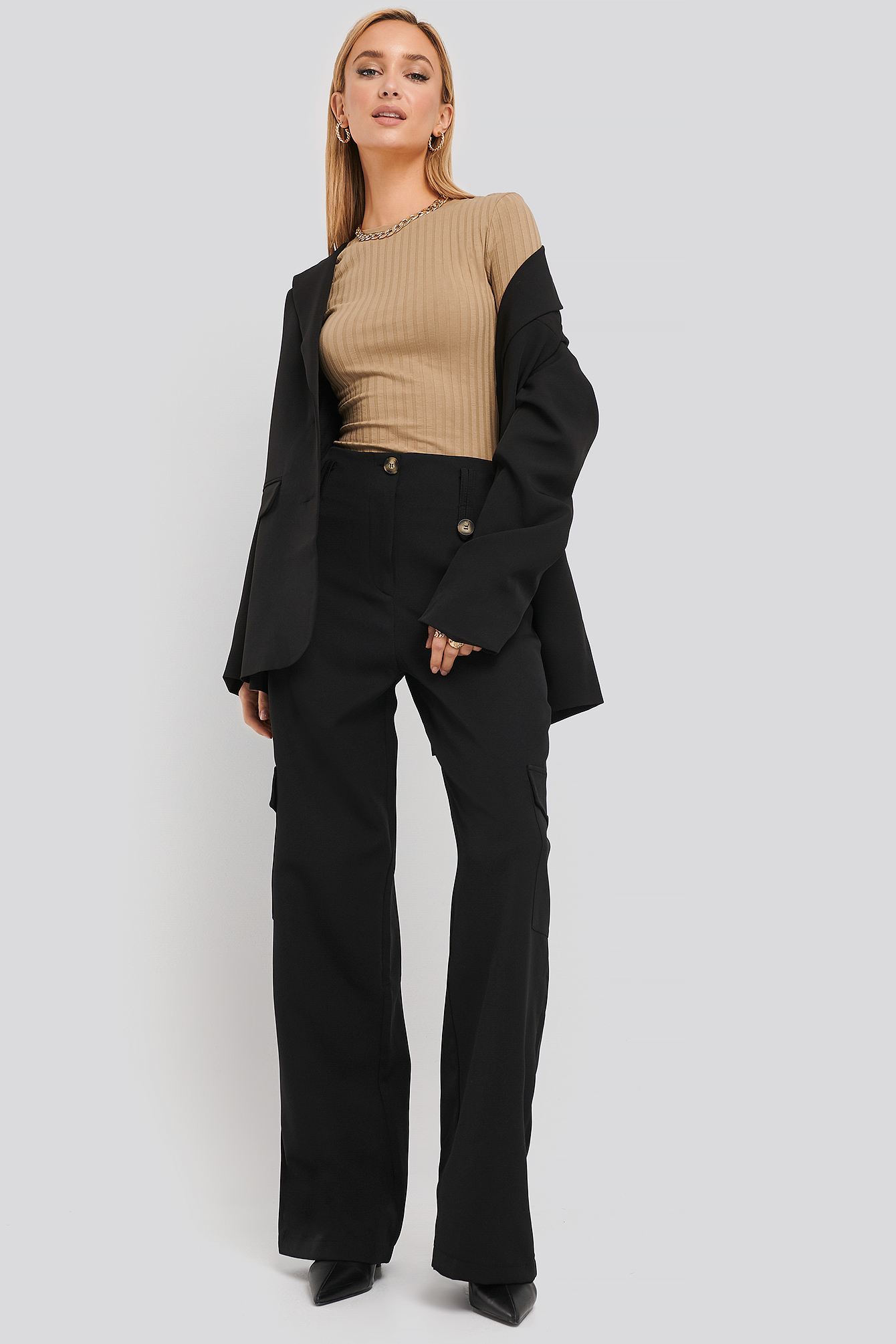 Black Pocket Detailed Trousers