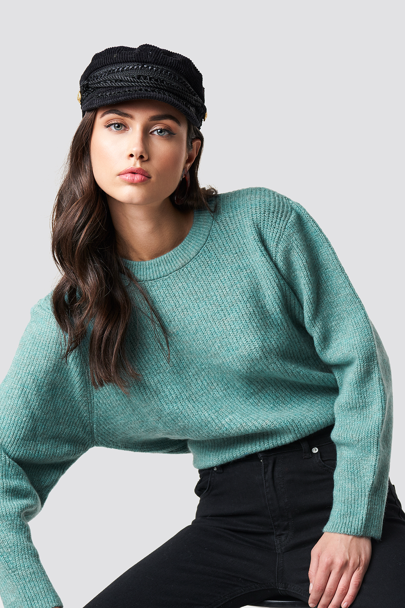 Mint Powder Collar Sweater