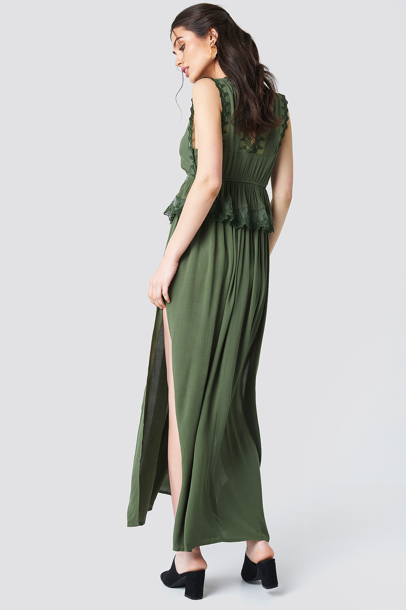 Green Slits Maxi Dress