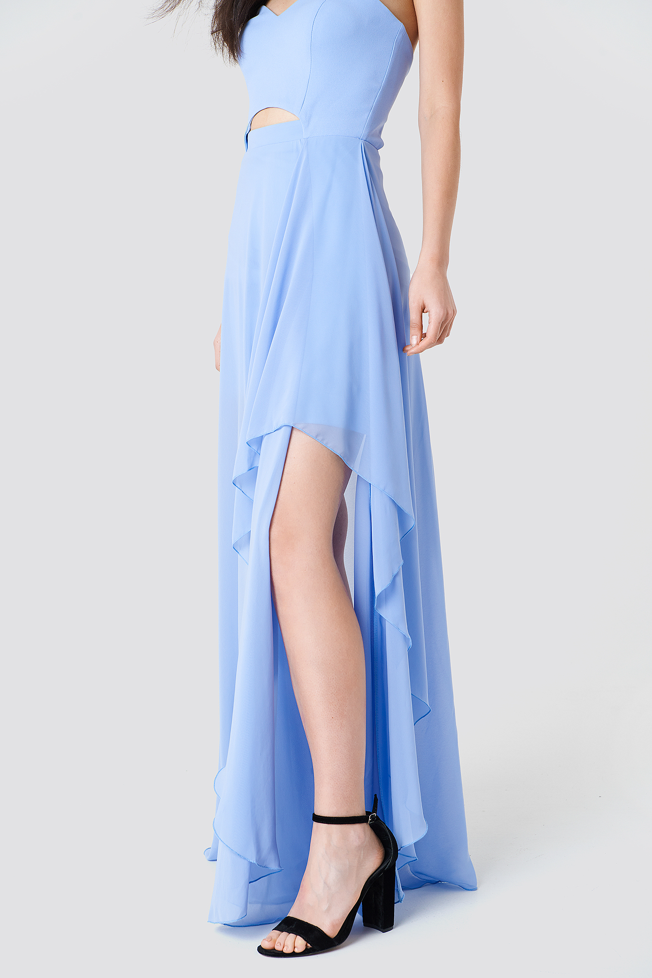 Lila Strapless Asymmetrical Maxi Dress