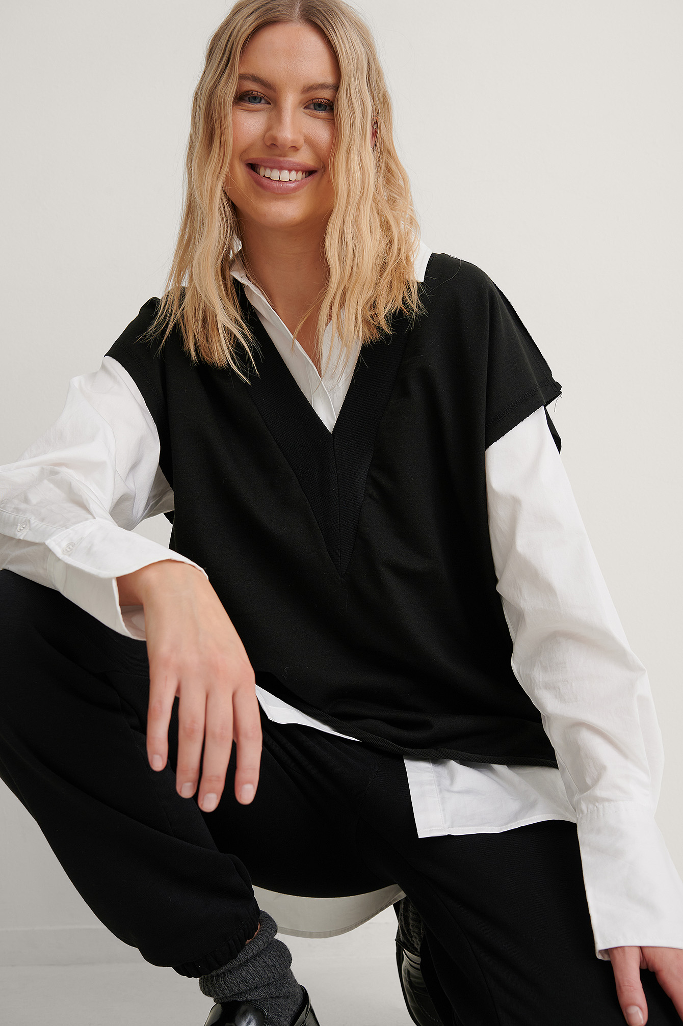 Haut En Maille Noir | na-kd.fr