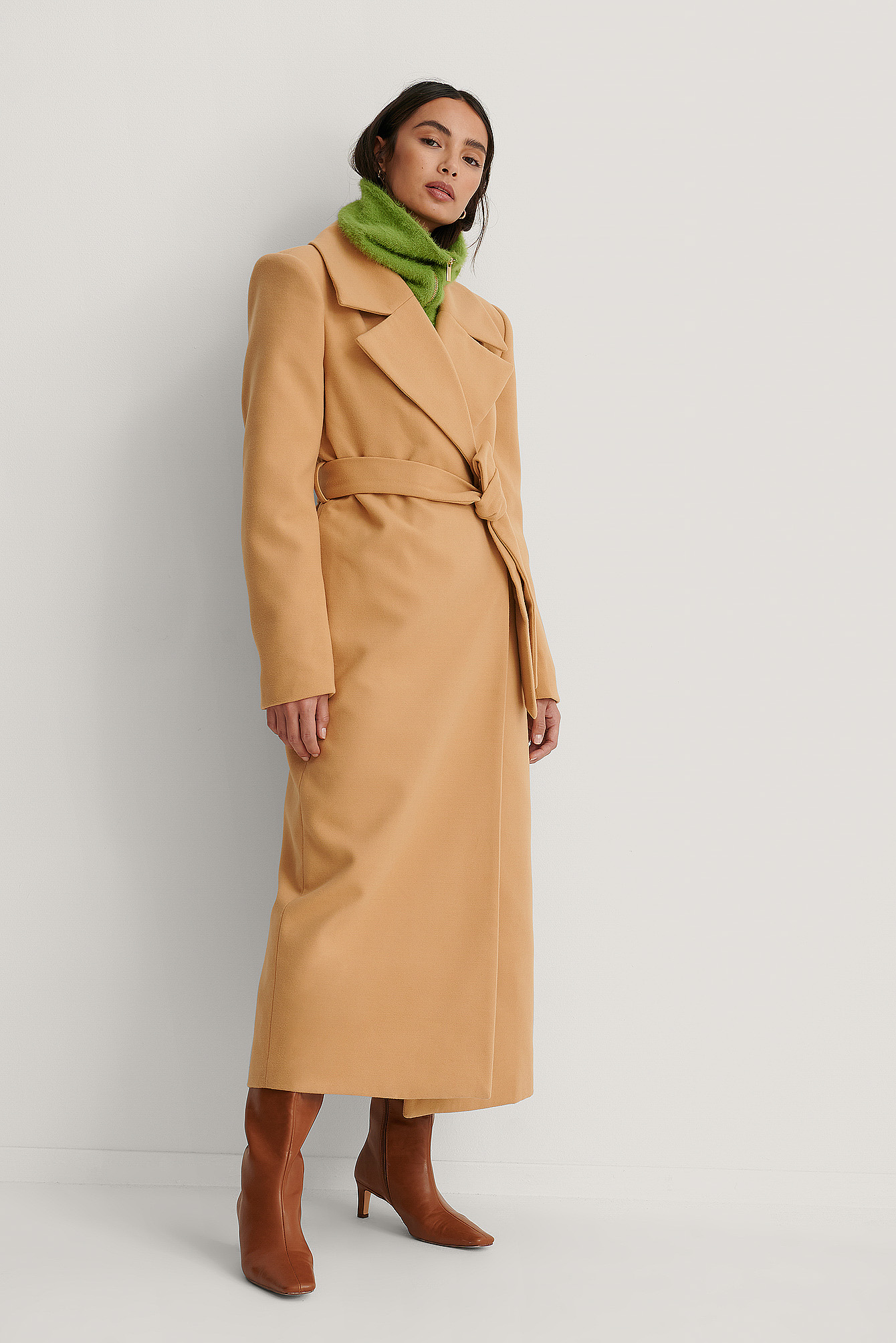 Beige Manteau Ceinturé