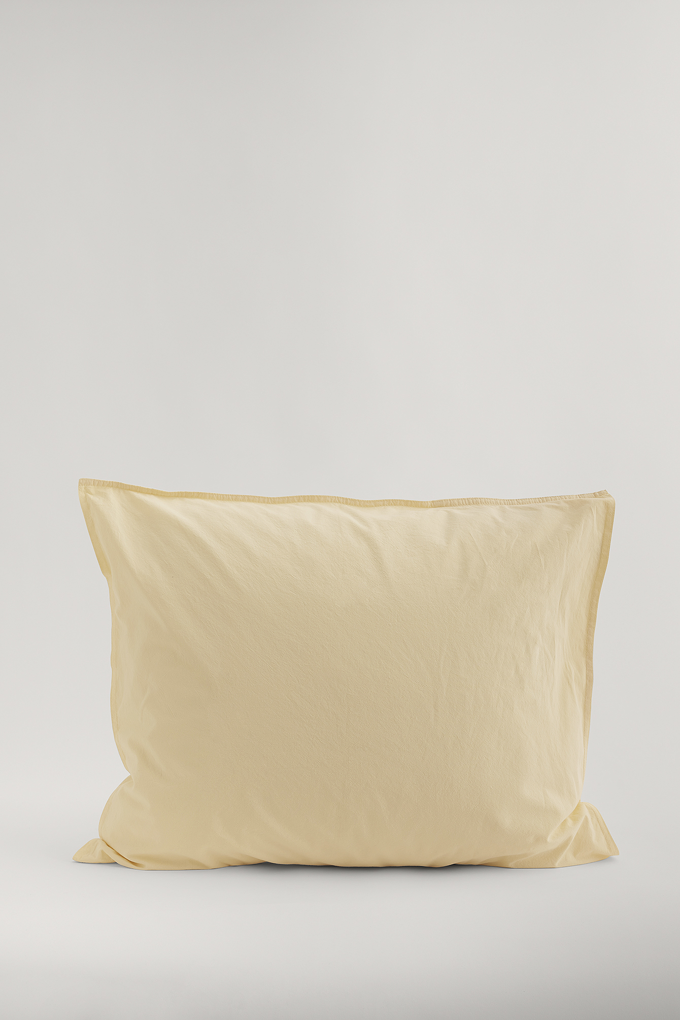 Light Yellow Taie d’oreiller en coton lavé biologique