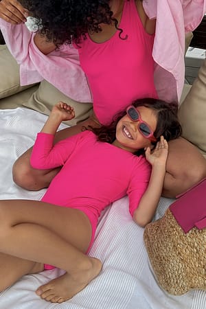 Hot Pink Lunettes de soleil larges style rétro pour enfant