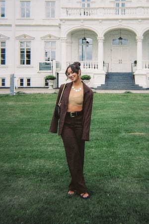 Brown Pantalon de costume décontracté