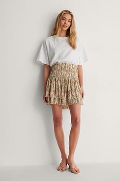 Mini Structured Smocked Skirt