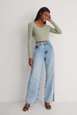 V-neck Babylock Top
