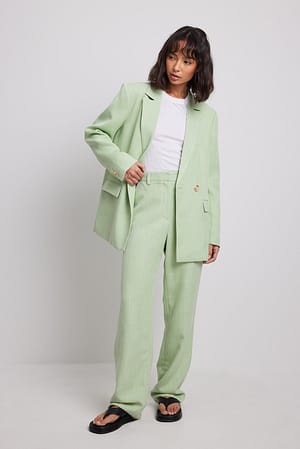 Melange double breasted blazer outfit