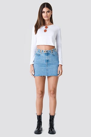 White Sahara Ray x NA-KD Snake Print Tee