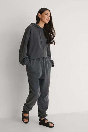 Black Pantalon de survêtement délavé
