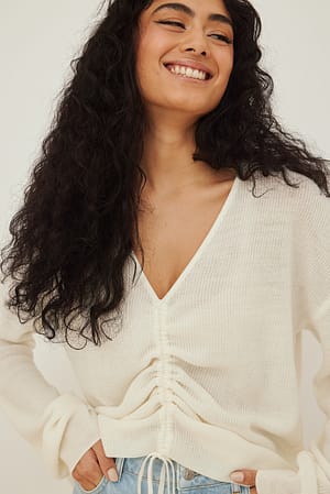 Offwhite Haut court avec cordon de serrage