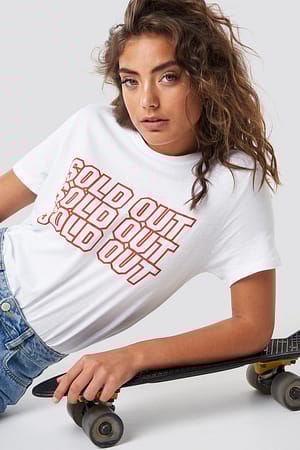 White Astrid Olsen x NA-KD Sold Out Tee