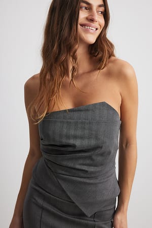 Grey Haut corset asymétrique