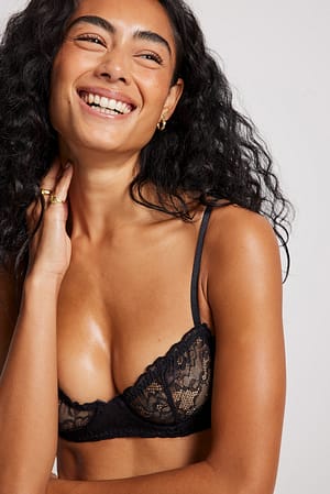 Black Soutien-gorge en dentelle à bordure babylock