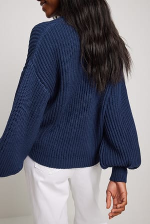 Navy Pull tricoté col rond