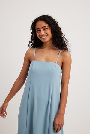 Blue Bandeau Maxi Dress