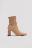 Beige Bottines basiques en imitation daim