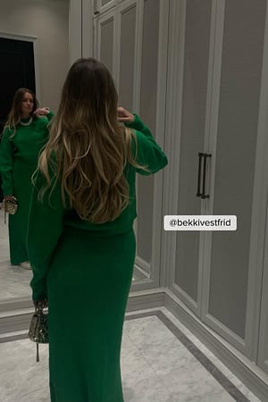 Green Maxi jupe tricotée