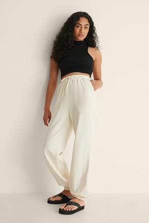 Offwhite Pantalon ample à taille élastique