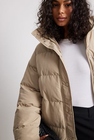 Beige Veste à ceinture recyclée