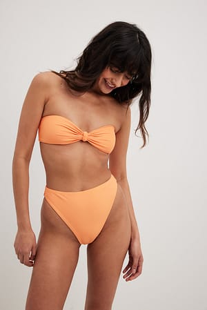 Orange Haut de bikini bandeau à gros nœud