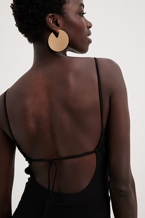 Gold Grandes boucles d'oreilles avec anneau
