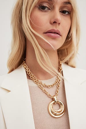 Gold Grand collier avec anneau
