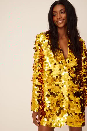 Yellow Robe blazer à grands sequins