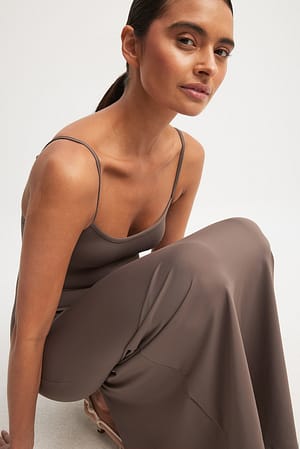Brown Robe nuisette longue moulante