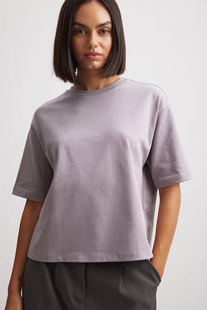 Grey T-shirt épais coupe carrée