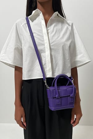 Purple Mini sac carré tressé
