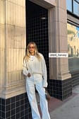 White Jean large taille haute
