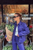 Purple Veste faux cuir