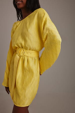 Yellow Robe mini ceinturée